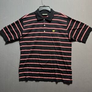 Masters Collection Polo Shirt Men's L black W red Stripes